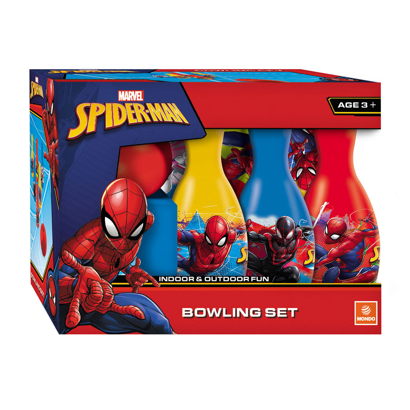 Mondo bowling set spiderman, 7 pieces.