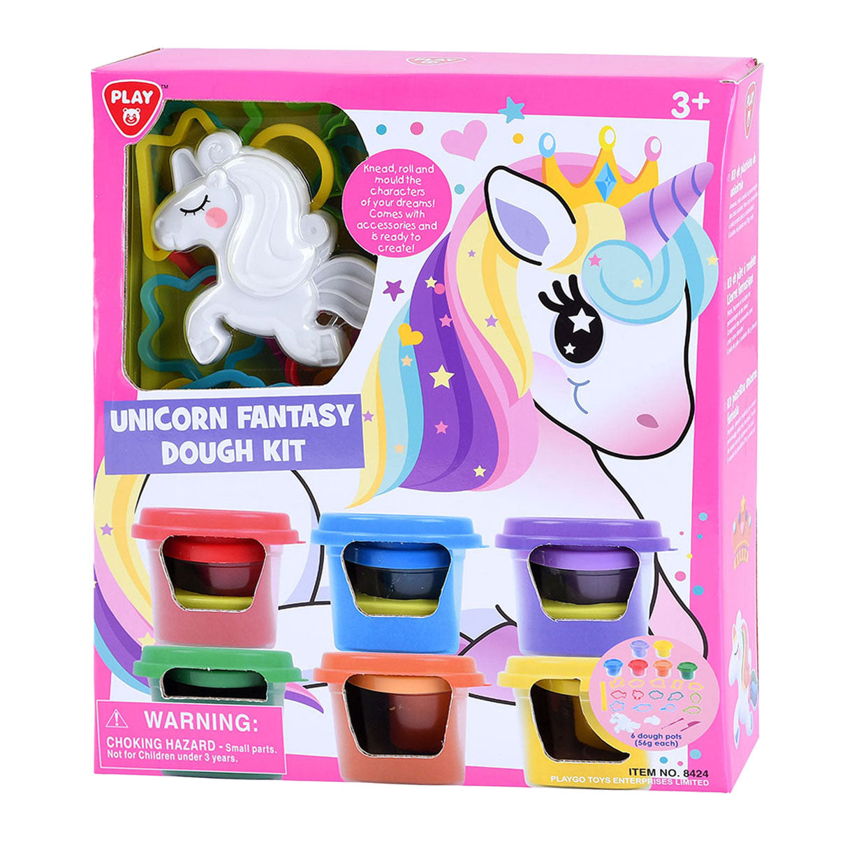 Playgo unicorn clay set - 6 clay pots