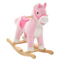 Vidaxl rocking horse plush pink 65x32x58 cm