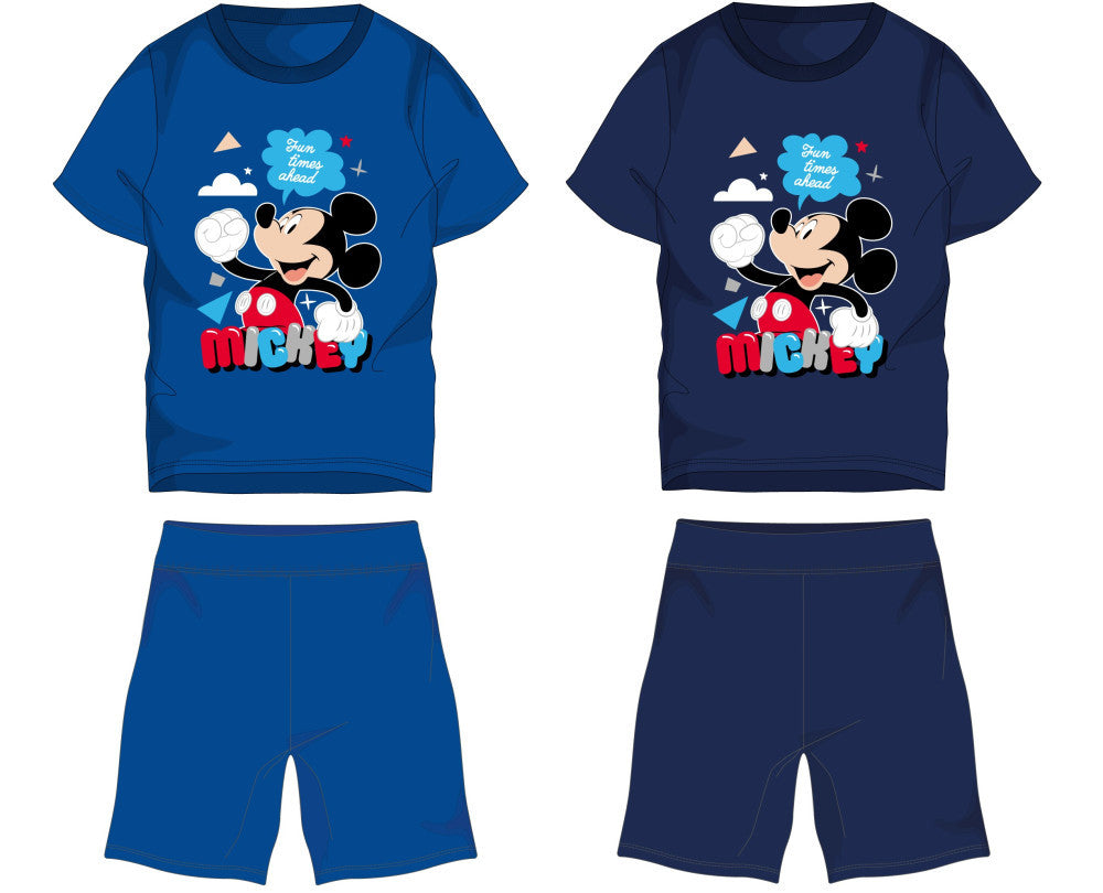 Disney Mickey Mouse cotton summer ensemble - T-shirt and shorts set - navy blue - 116