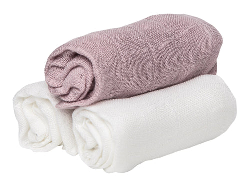 Muslin Squares Rose/White